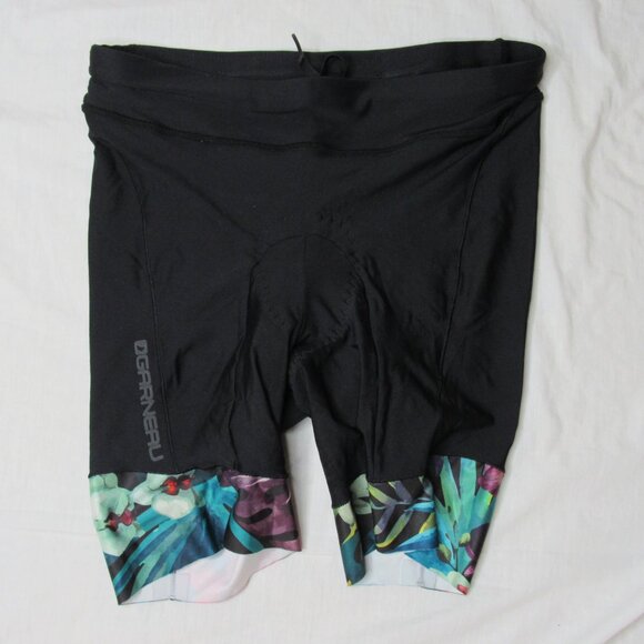 Louis Ganeau Carbon Black Tropiclal Floral Triathlon Shorts Women's L Large - Picture 6 of 8